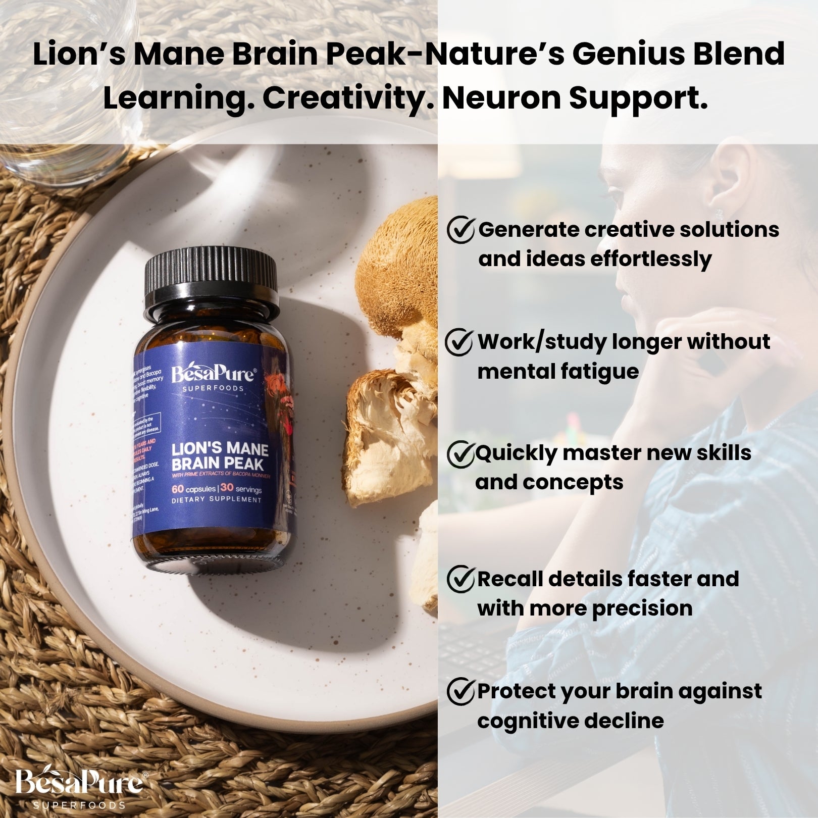 Lions Mane Brain Peak — Nature's Genius Blend