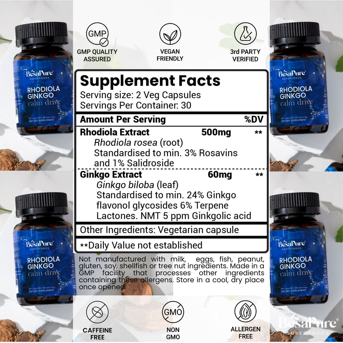 Rhodiola Ginkgo Calm Drive – Nature's Energiser Duo