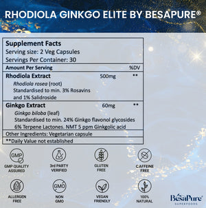 Rhodiola Ginkgo Elite — Nature's Energiser Duo