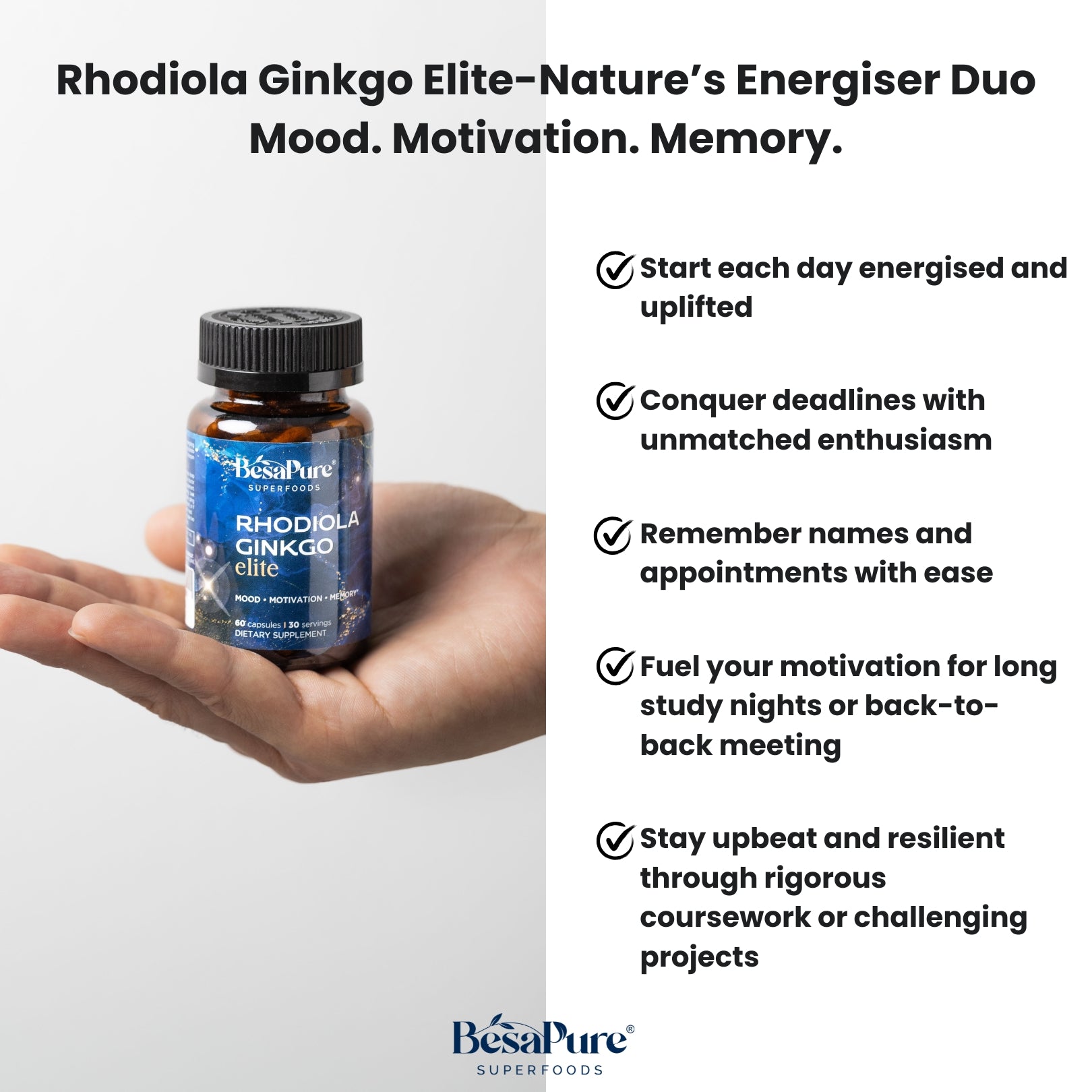 Rhodiola Ginkgo Elite — Nature's Energiser Duo