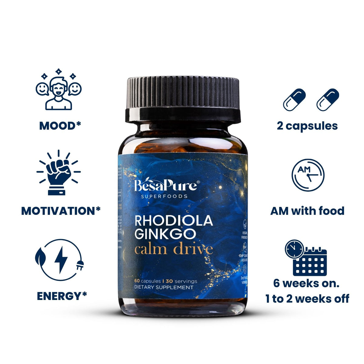 Rhodiola Ginkgo Calm Drive – Nature's Energiser Duo